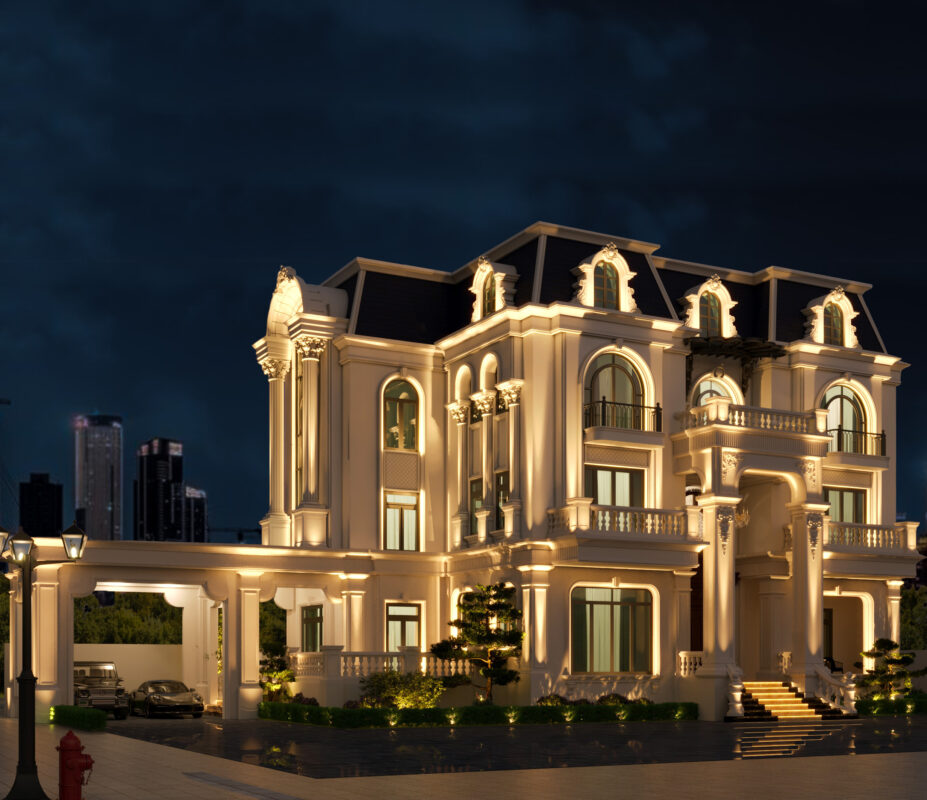 THIẾT KẾ CHIẾU SÁNG KIẾN TRÚC BIỆT THỰ TÂN CỔ – MR. HUYNH, DƯƠNG KINH, HẢI PHÒNG